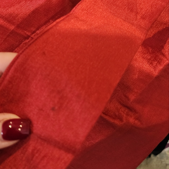 NWT Varga Red Pleated Hi Low Belted Stretch Taffeta Skirt Size Large - Picture 14 of 16